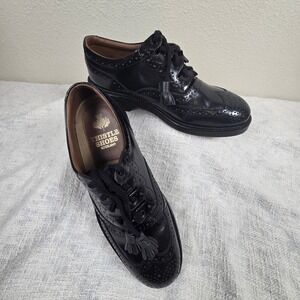 Thistle Shoes Scotland Ghille Brogue Kilt Men UK 7.5 US 8.5 Black Military Piper